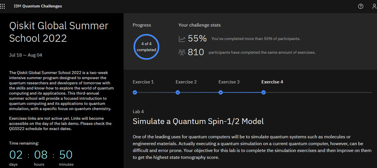 b_Haajar's tweet photo. Better late than never ^_^
The Qiskit Global Summer School 2022 from @IBM is Finally completed .
The #QGSS was all about quantum simulation on real devices always using #Qiskit.
#QuantumComputing #QGSS2022 #IBMQuantumChallenge #QGSS22 https://t.co/larppS22Sw
