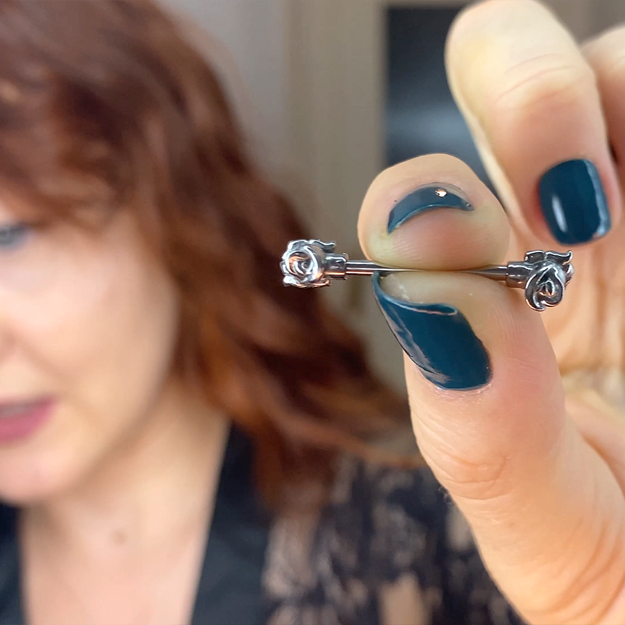 LingerieLowdown's tweet photo. Our gorgeous @Ruslandia is one of the many presenters who have #pierced nipples and she wanted to review some new rose barbells she purchased from Crazy Factory💖 #crazyfactory #nipplepiercings Join us to see her review 🔥 https://t.co/HPwKcAO1IF