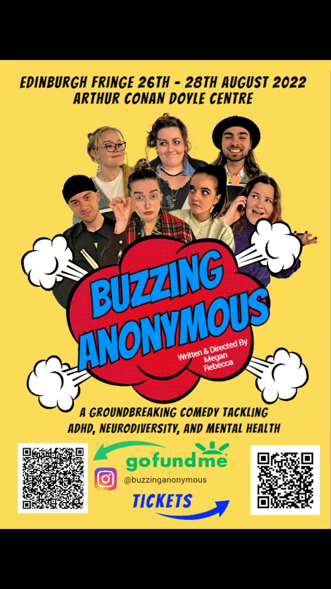 MattRoberts90's tweet photo. @mfrazz @edfringe We'd love to see you. New comedy writing that looks at how Neuro-diverse people try to make sense of a world that doesn't work for them. #buzzinganonymous #divergentfringe https://t.co/cVYOnnK2tl