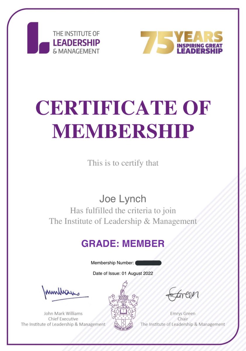 Jorolynch's tweet photo. Investing in my development as a #MedicalManager with @AmvaleScotland @SECGlasgow I’m proud to say as of this evening I am a full member (MInstLM) of @InstituteLM 🤝🥳🚨 https://t.co/intacqF5bO