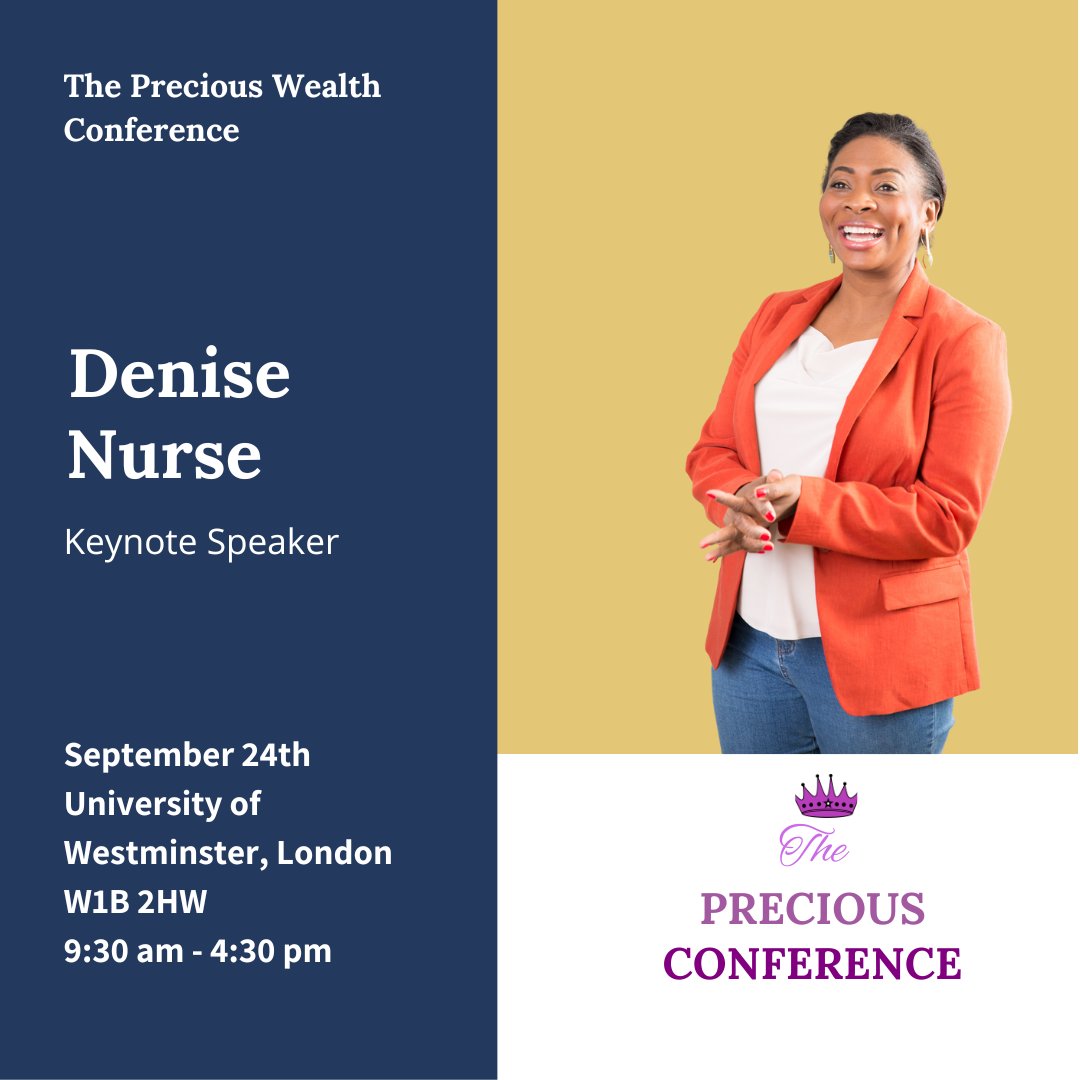 Our very own Denise Nurse is the keynote speaker for this year's Precious Wealth Conference.

Book your tickets now <a href="/preciousonline/">Precious Online</a>

#entrepreneursofinstagram #entrepreneurs #entrepreneurlifestyle #entrepreneurslife #entrepreneurgoals #entrepreneurjourney #entrepreneurmind