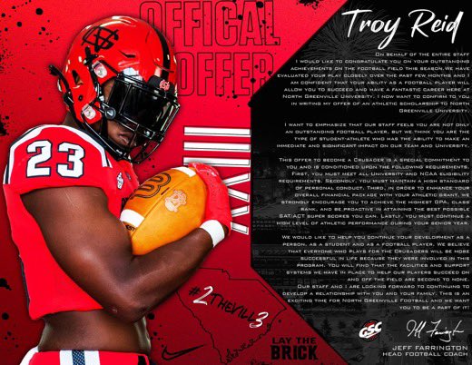 reid_troy6's tweet photo. It's Official 🖤❤️🤍..@NGUFootball1 @coach_dbaker @GCGatorFootball https://t.co/MuLTxv3Tn0