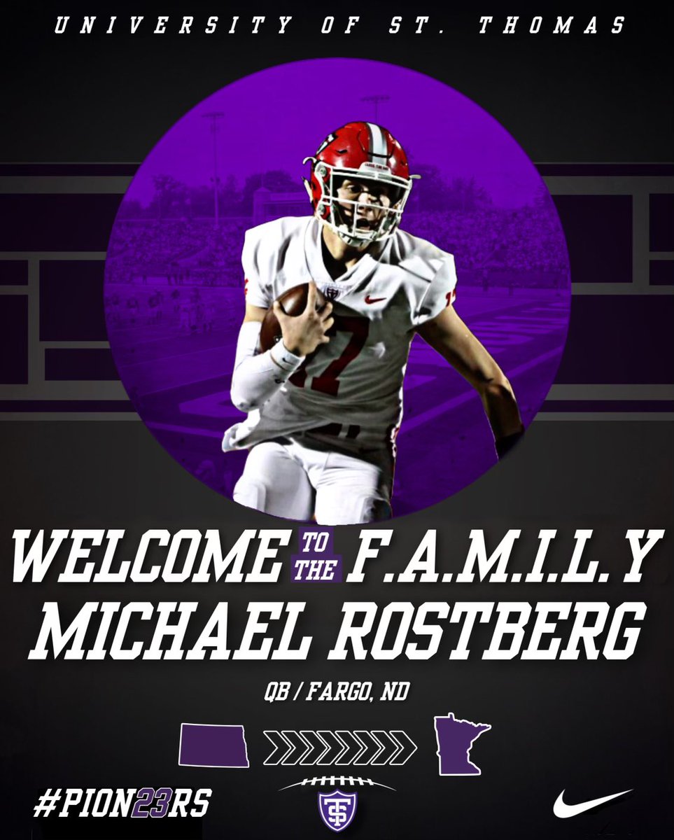 MichaelRostberg's tweet photo. Committed!🟣⚫️ @Coach_Caruso @CoachJakeLandry @CoachBingaman @CoachDodson13 @Coach_WatkinsST @OLine_TEK @UST_Football https://t.co/YBGCy21B5l