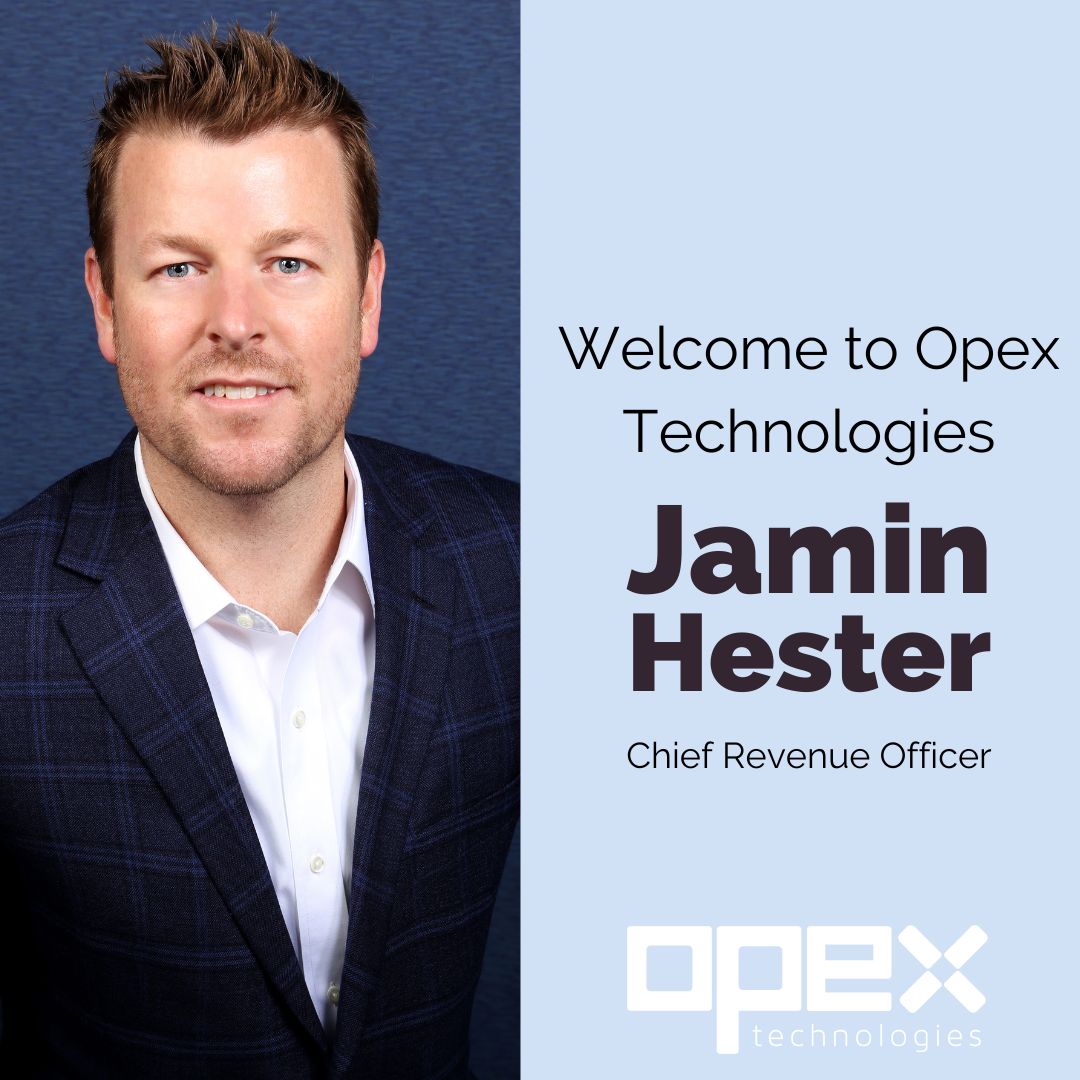 We are thrilled to welcome Jamin to Opex Technologies! Jamin will be stepping into our Chief Revenue Officer role. Learn more about Jamin's prior experience: bit.ly/3oSjoRf
 
 Welcome to the Opex Technologies team, Jamin!