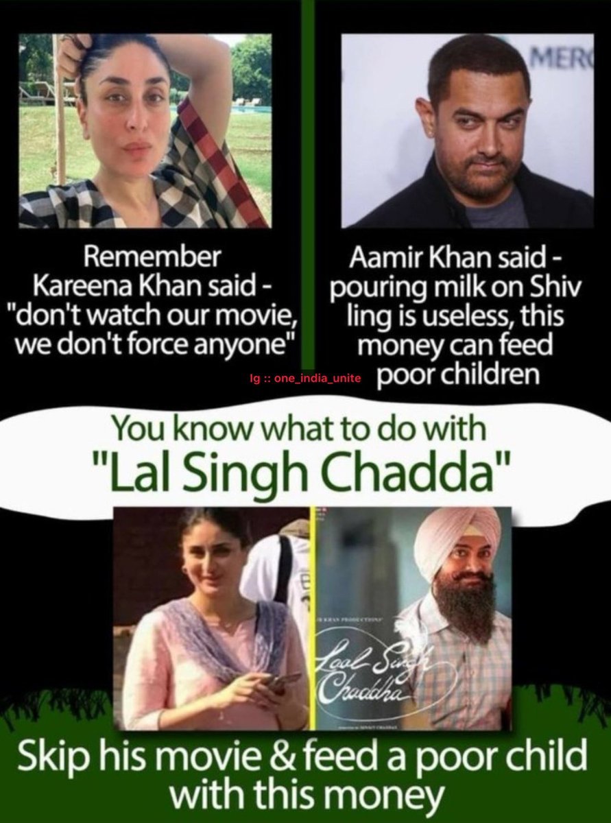 SHUBHAMAZAAD's tweet photo. #BoycottBollywood #BoycottLaalSinghChaddha 
Dont forget what they said its time to show their words through our actions by Boycotting their film #LaalSinghChaddha. #Boycottbollywood 
@Drmahima29 @advnarayandixit @AwadheshT88 @DharmendraS86 @GauravSinghR85 @KaushlendraD25 https://t.co/IbcyZKZFtl