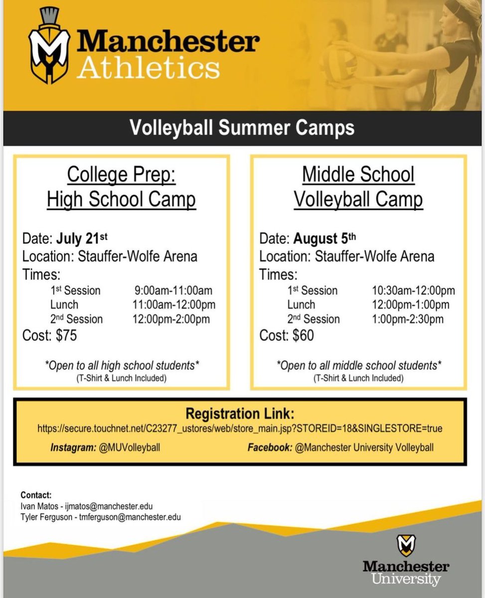 Middle School volleyball camp this Friday! 2 vb skills sessions + lunch and T shirt included in the cost. Maybe you will see <a href="/1976LCS/">Liberty</a> alumni <a href="/Kaitlyn39261927/">Kaitlyn Smith</a> there! <a href="/NMSAthleticsMCS/">NMSTitan_Athletics</a>