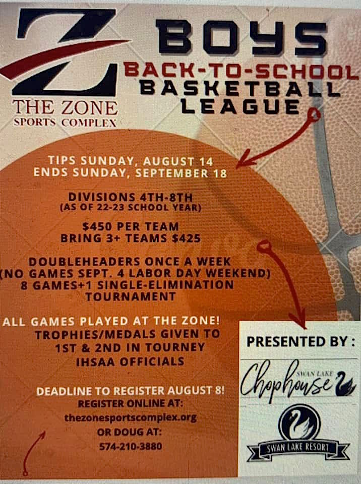 TheZoneNI's tweet photo. BACK TO SCHOOL BASKETBALL LEAGUES NEW START DATE NOW AUG. 14; REGISTER NOW:
Start dates for Girls &amp; Boys Back To School Leagues, proudly presented by Swan Lake Resort and Swan Lake's Chophouse restaurant, will now start Aug. 14 (all games will be on Sundays).
Here's more info ... https://t.co/iAmnzqZr3R
