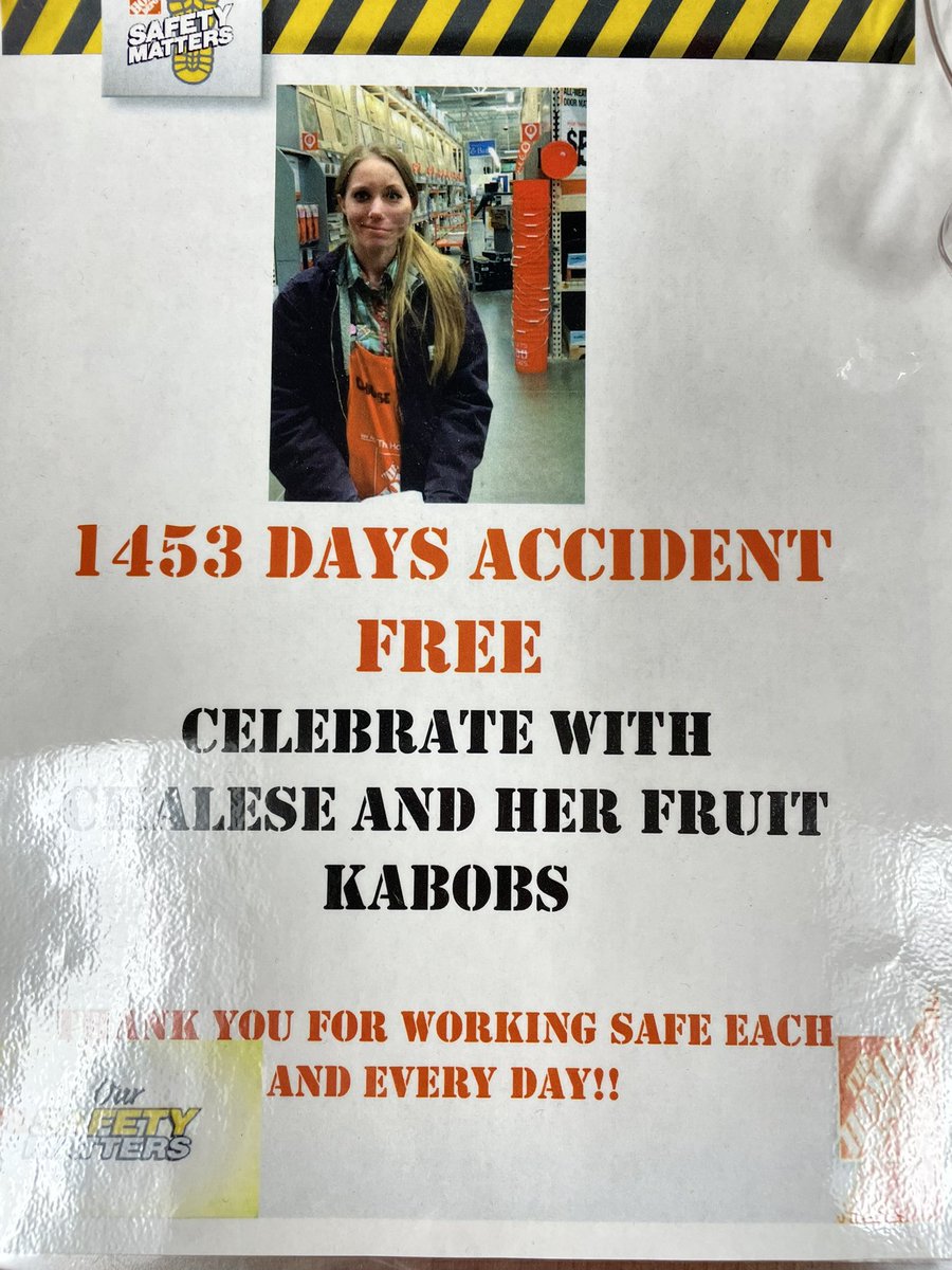 1453 days accident free!  Celebrating with Captain Chalese and her homemade fruit kabobs