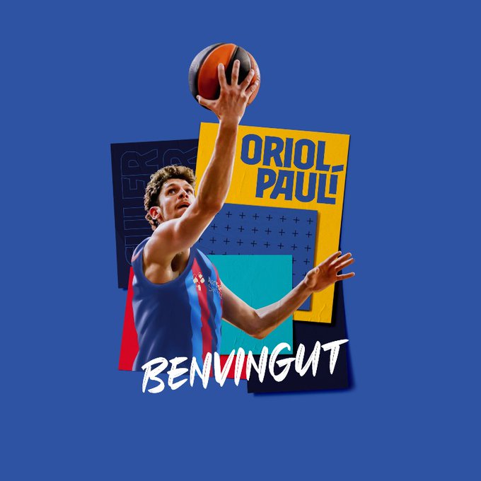 Danielbm200's tweet photo. Hoy se ha hecho oficial el regreso de Oriol Paulí al Barça.

El alero de 2.01 metros y 28 años, salió del club azulgrana en 2014 y ha pasado por Gran Canaria y Andorra. Se desvinculó recientemente del club del Principado. Firma hasta junio de 2024.

Foto: @FCBbasket https://t.co/lmb370JFTq