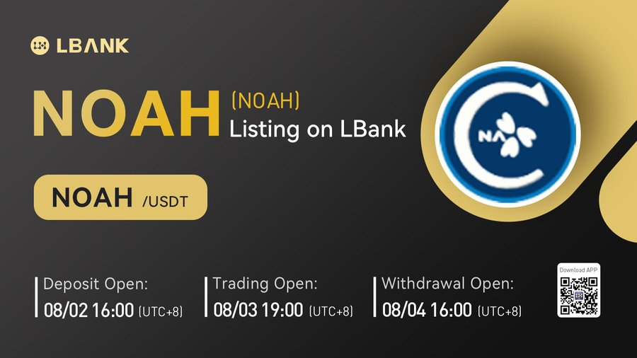 Coin : NOAH
Info : noahtechcoin.com
Exchange : Lbank.info/invitevip?icod…
$NOAH #cryptocurrency