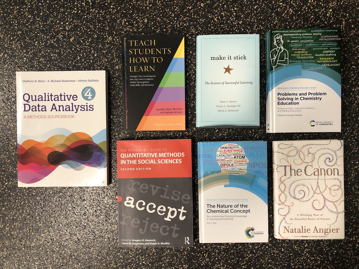 We ask leading Chemistry Education Researchers for donations of their favorite must-read books, and this is what they sent! A great reading list for early career chemistry education scholars.

Thanks to all who donated! <a href="/glawrie/">Gwen Lawrie</a> @GingCER <a href="/vicatal/">Vicente Talanquer</a> <a href="/DRwinfield/">Leyte Winfield</a> &amp; #TwitterlessJack