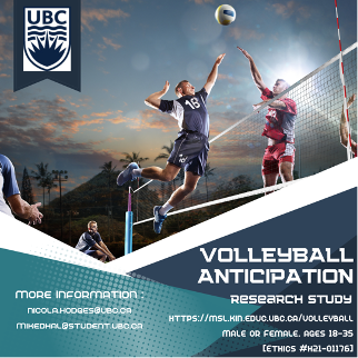 DWaLL06's tweet image. Do you play Volleyball? Follow the link below to find out more about a new study you may be able to participate in! 
msl.kin.educ.ubc.ca/participate/st…

Primary Investigator – Dr. Nicola J. Hodges, nicola.hodges@ubc.ca
Additional Researchers – Michael Dhaliwal, mikedhal@student.ubc.ca