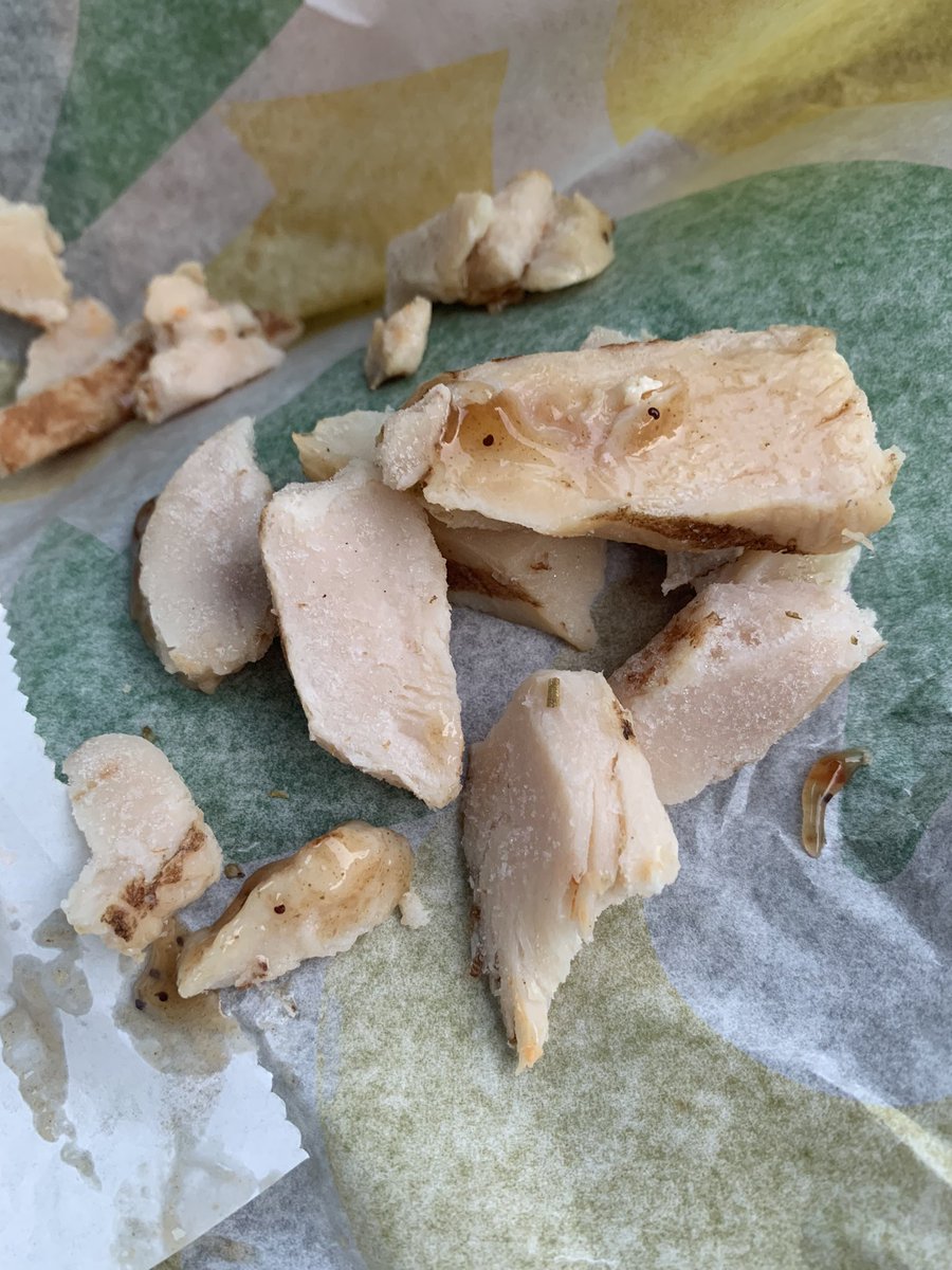 Alexandria_Chem's tweet photo. @SUBWAY @SubwayUK @welcomebreak frozen chicken pieces in sandwich from Welcome Break South Mimms.. not okay Subway this is a #healthhazard #FoodPoisoning 😷 https://t.co/NX8Ap9zTi4