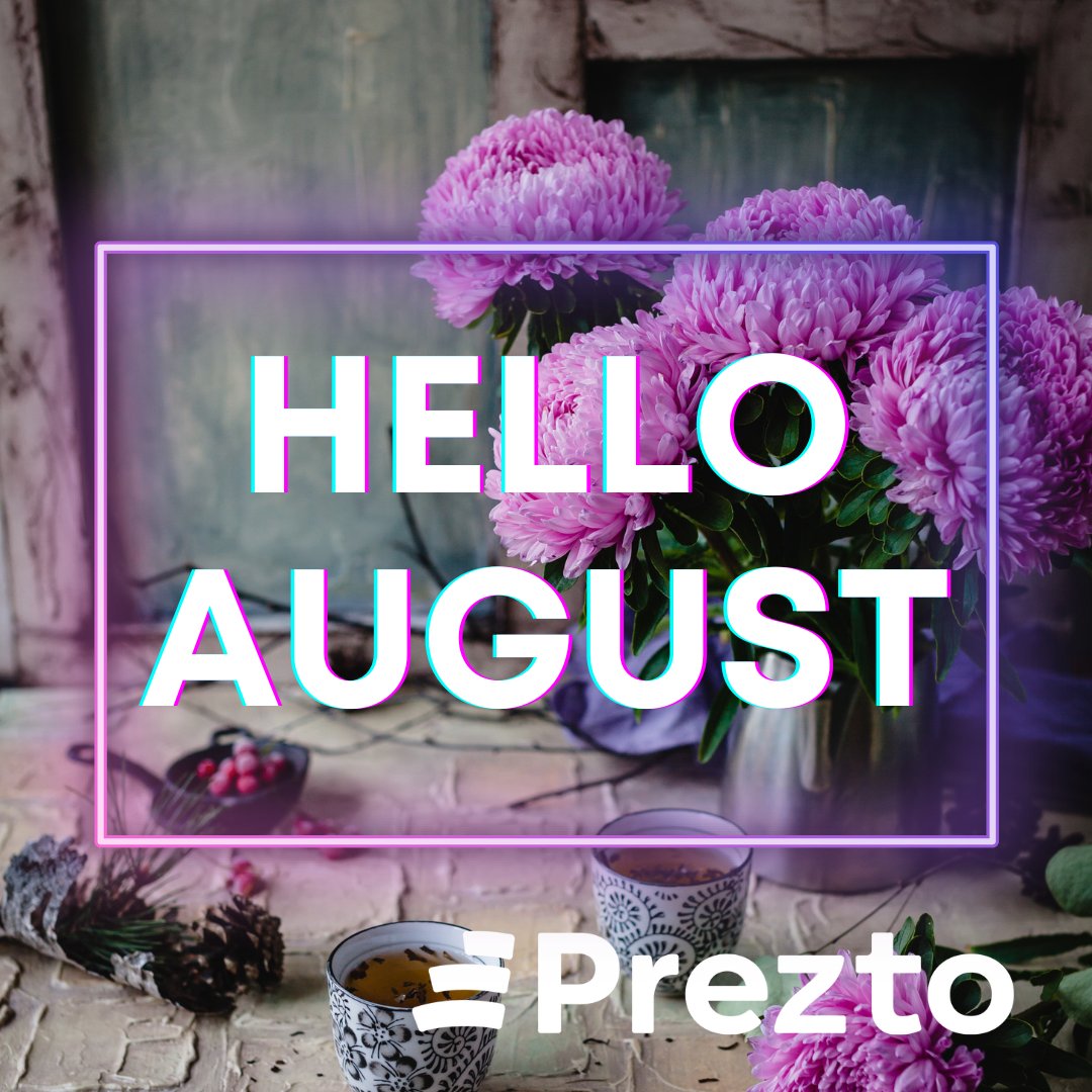 🟣HELLO August! 

Nuevo mes = nuevas oportunidades 🤩

Que sea un mes maravilloso para ti 😊
.
#helloaugust #agosto #nuevoscomienzos #nuevasoportunidades 
#prezto #tips #solucionesfinancieras #poweringbusinesses #emprendedores #pymes #pyme #empresas #brokers #créditopyme #prezto