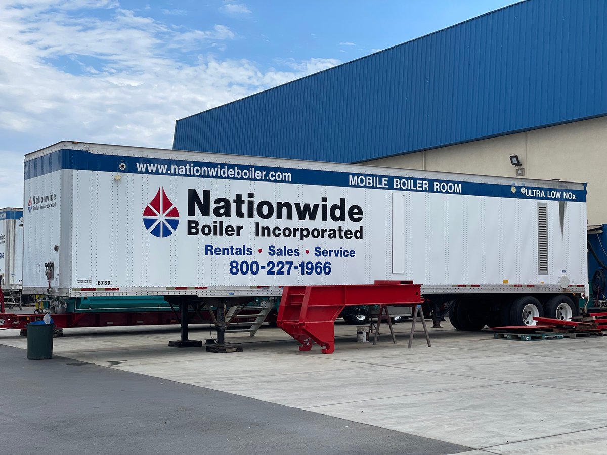 SteamNow's tweet photo. Our fleet consists of ultra low NOx #MobileBoilerRooms that are pre-permitted for expedited use within the #SCAQMD. This unit includes a 350HP, 150 psig package boiler complete with feedwater system, water softener, chemical feedsystem and control panel. https://t.co/dAPdfSsTeB https://t.co/xscnSAOSfF
