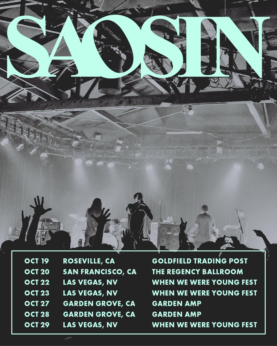 Well its been almost 4 years, time to dust off the cobwebs and rip some gigs. Playing a few leading up to When We Were Young Fest! Come get some this Friday at 10am at saosin.com