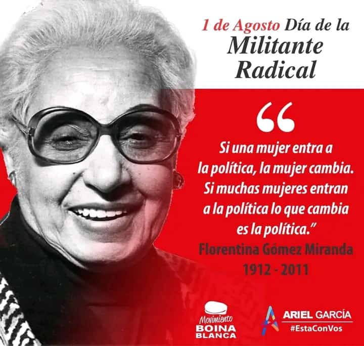 Boina Blanca on Twitter: "¡Feliz Día la Radical! En homenaje a #Florentina Gómez Miranda, fiel defensora de los #DerechosHumanos y de la #IgualdadDeGénero. Saludos fraternos para todas las militantes radicales