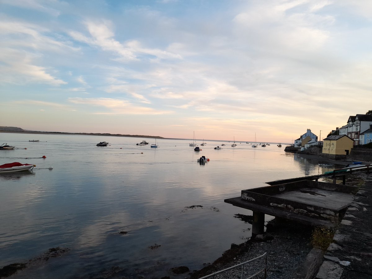 High tide, Aberdyfi, yesterday: a mirror of water.