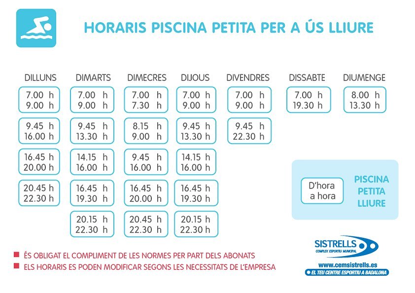 Cem_sistrells's tweet photo. Programació agost 🏝️

#CEMSistrells #Sistrells #Sistrellséssalut #Badalona #BDN #Barcelona #BCN #esport #activitat #física #salut #gimnàs #fitness #centre #esportiu #centreesportiu #gym #activitats #horari #horaris #programació #agost #objectius #piscina #spa #solarium #estiu https://t.co/2soI0ujeEf