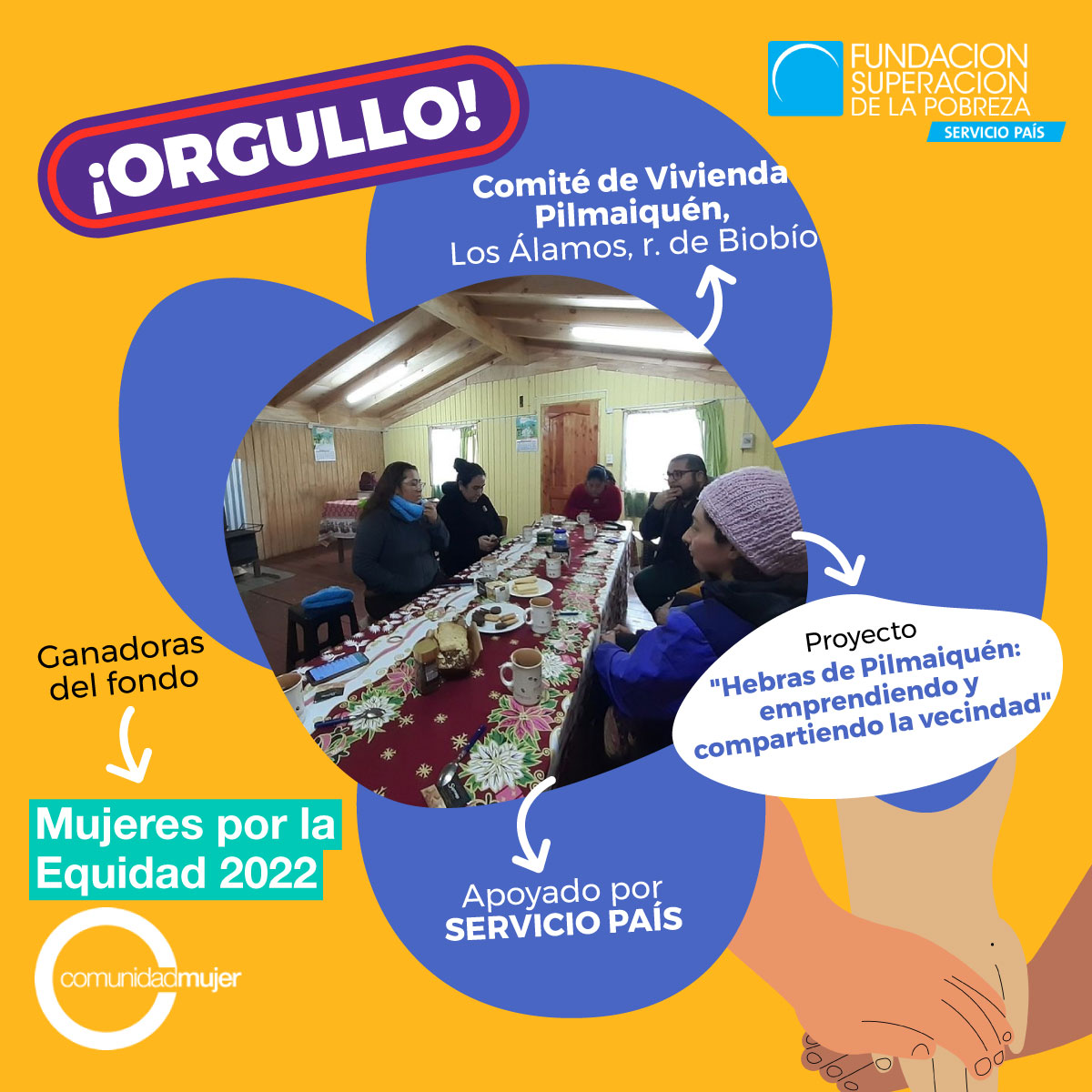 ServicioPais's tweet photo. 🏵️ ¡Buenas noticias! ✨ El Comité de Vivienda Pilmaiquén de Los Álamos se adjudicó el Fondo Mujeres por la Equidad de @comunidadmujer 🙋‍♀️

🌱 El proyecto, apoyado por @serviciopais, busca potenciar a un grupo de mujeres del Campamento rural Pilmaiquén dedicadas a oficios textiles. https://t.co/wZ6jtMpQqi