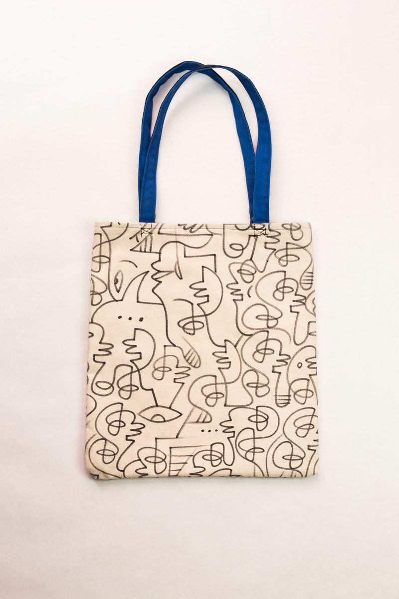 stefan_draws's tweet photo. I drew all over this big piece of unstretched canvas a couple years ago which my buddy Sam (vink__clothing on IG) made into tote bags, fanny packs and aprons. 1/1 art that became 1/1 goods. Super fun project 💙 https://t.co/f2mROl2Hl9