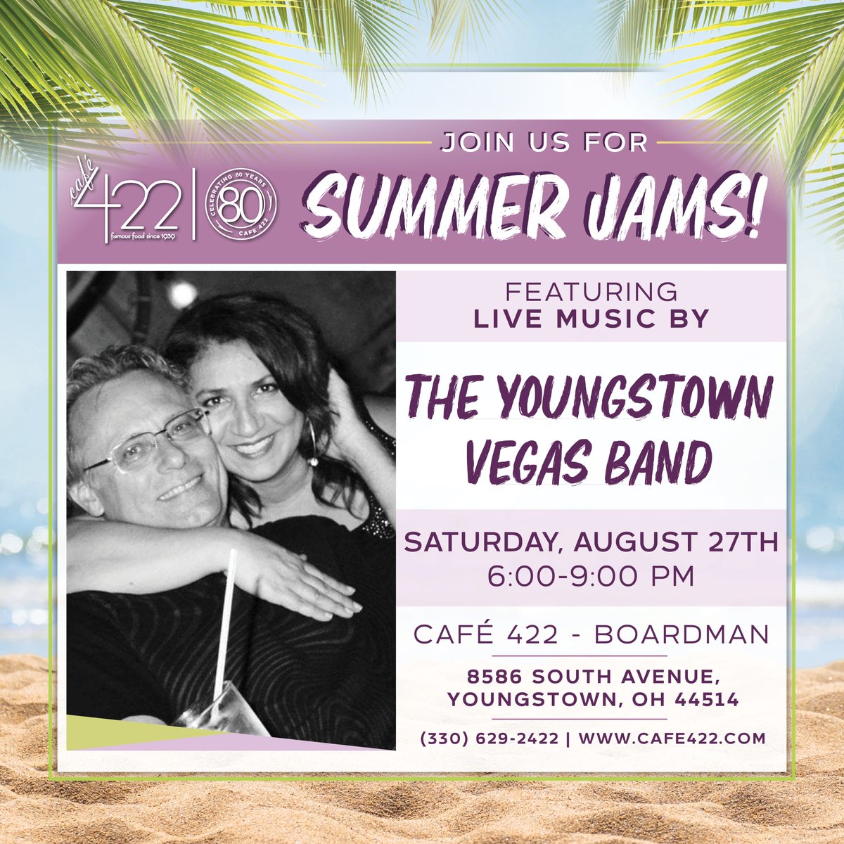 cafe422's tweet photo. Enjoy LIVE music tonight featuring the Youngstown Vegas Band - only at Cafe 422 Boardman! https://t.co/4f7Nj8oDrN