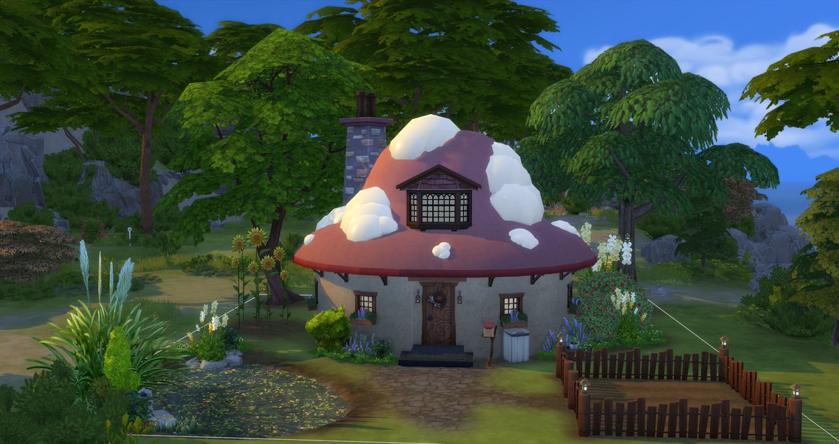 With the new round walls I just had to smurf a tiny mushroom home. I had a lot of fun building this little mushroom. Mod and CC free build 🥰<a href="/SimsCreatorsCom/">Sims Creators Community</a> <a href="/TheSims/">The Sims</a> @TheSimmersSquad #TheSims4 #ShowUsYourBuilds #TheSims #TS4