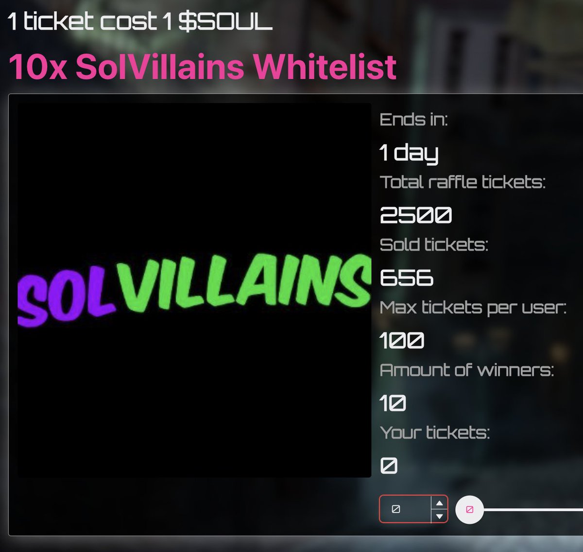 Have you ever heard about one of the best villains on #Solana <a href="/solvillains/">SolVillains NFT┃SOLD OUT</a> ?

More than 600 CursedFAM joined that raffle and we are growing with amazing collabs and WLs ❤️

If you want to participate in our raffles, buy &amp; stake your Cursed Soul 👻
🔗 raffle-cursed-souls.vercel.app
