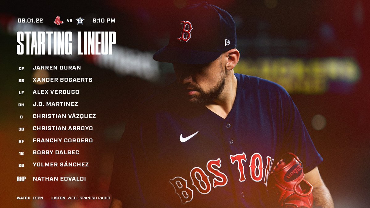 RedSox's tweet image. Nate starts the new series.