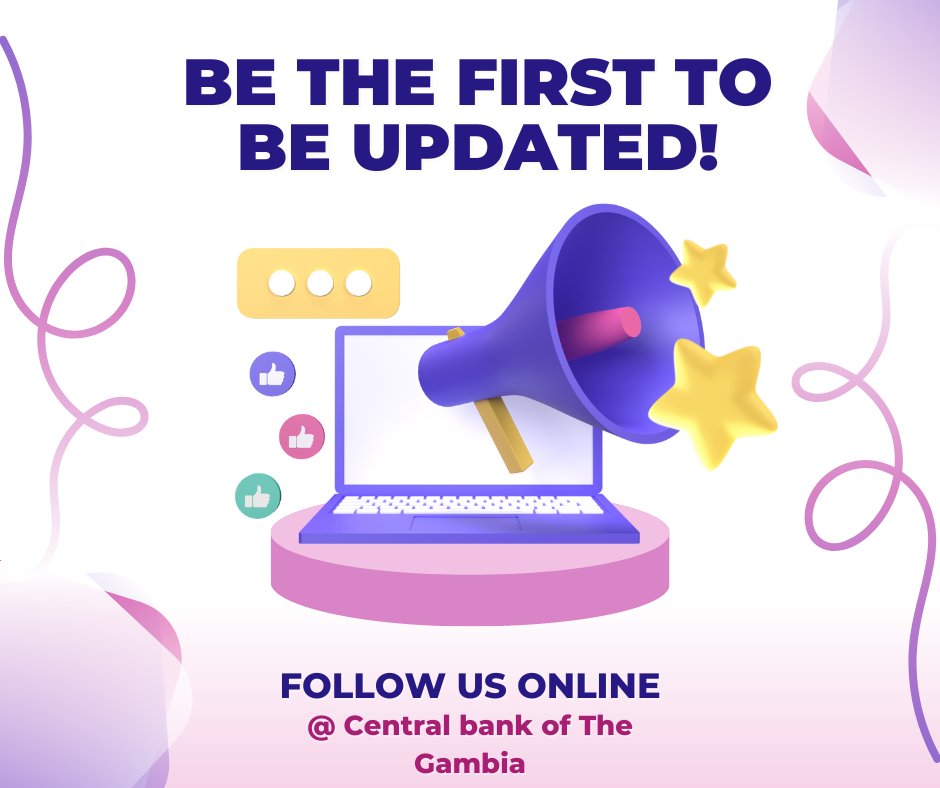 Welcome to the official Facebook page of the Central Bank of The Gambia. 

Through this and other social media platforms, we will endeavor to open a line of communication with the public sharing updates on new developments and our mandate.