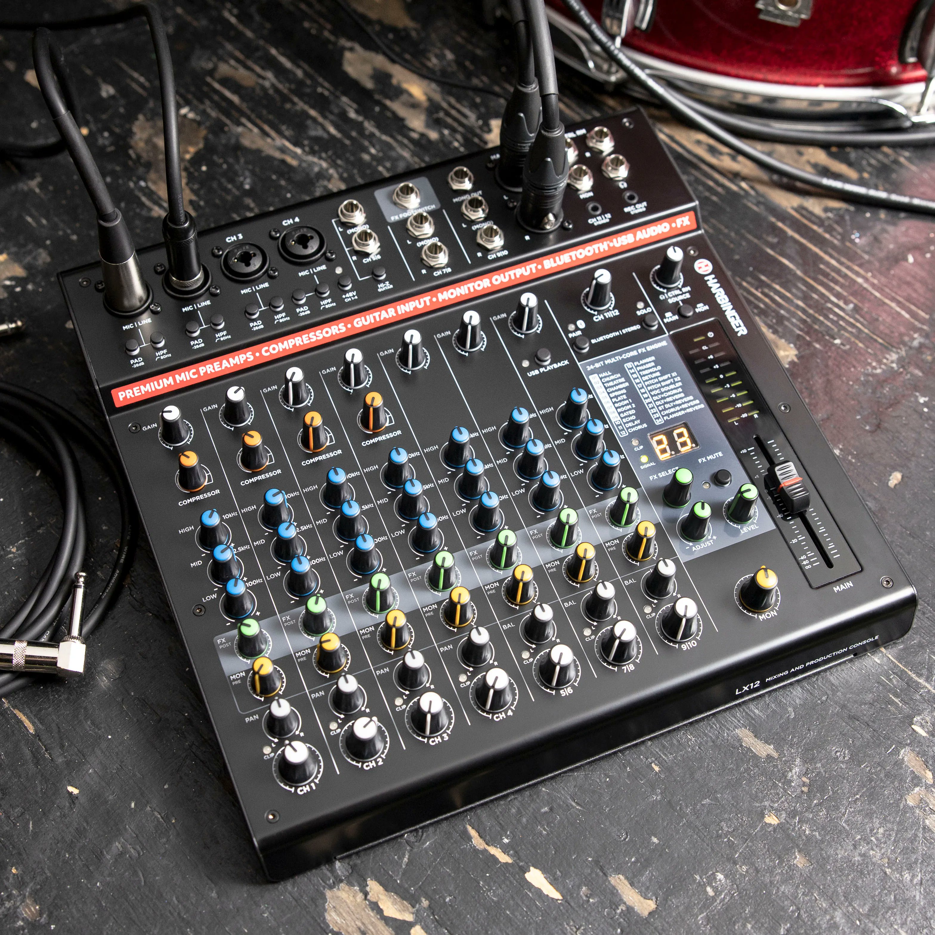 NEW Audio Mixer from Harbinger LV14 14-Channel Analog Mixer with Bluetooth,  FX & USB Audio 