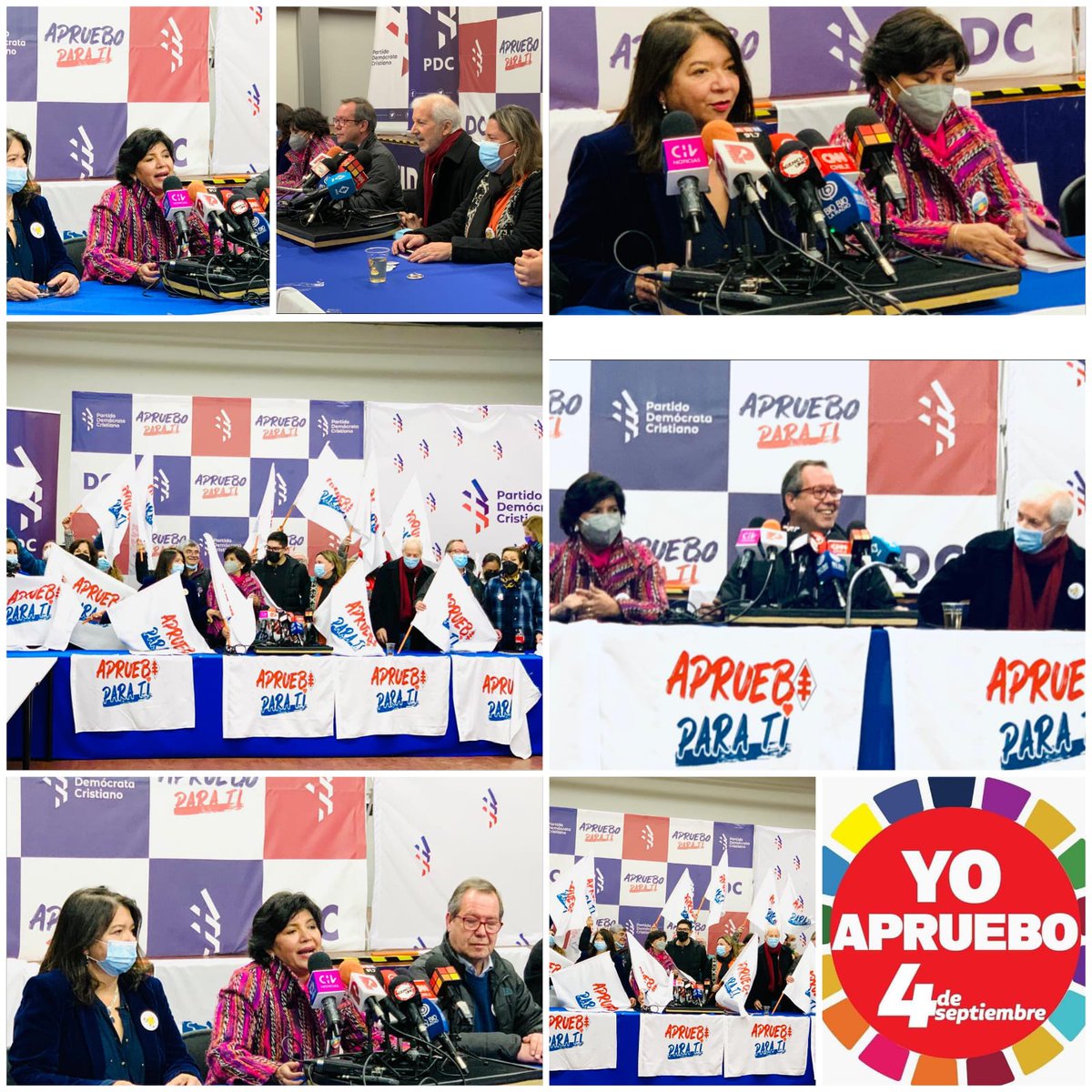 Hoy presentamos nuestro comando por el #APRUEBO. El Pueblo y las Bases del @PDC_CHILE estará en las calles y en cada comuna de Chile llamando votar por aprobar la propuesta de NC. Queremos vida digna para todas en Chile, esa ha sido la gran aspiración d los DemócratasCristianos.