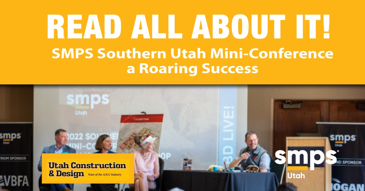SMPSUtah's tweet photo. We held our first “mini-conference” just this past May, drawing 65 marketing professionals into attendance. Its remarkable success has been covered by UC&D Magazine, and we're proud to share the highlights.
https://t.co/Dxii7HVSZj
#SMPSUtah #AECMiniConference https://t.co/eWFxZg8ptD