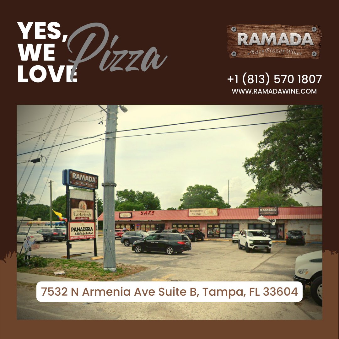 Stop by our Restaurant and Bar
Looking for a date spot? Want to meet up with friends? Stop by RAMADA! Our homemade pizza and drinks have your name written all over them. #ramadawine #ramada #ramadawineandpizza #tampabeer #artisanalbeer #artisanalpizza #beer #artisanalfood