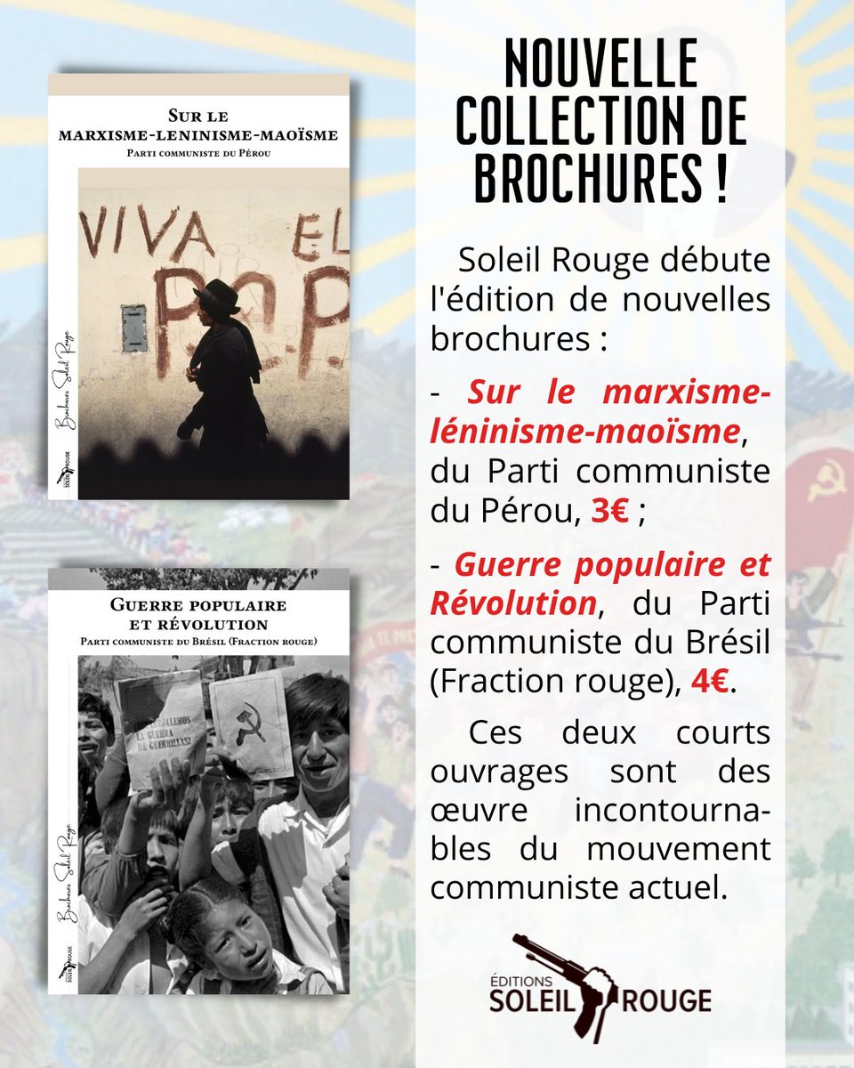 Retrouvez les deux premières publications de la collection Brochures Soleil Rouge sur notre site en bio !

Sans théorie révolutionnaire, pas de mouvement révolutionnaire.

#livre #communism #perou #brazil #lcp #revolution #lecture #militant #marxism #lenin #mao #mlm