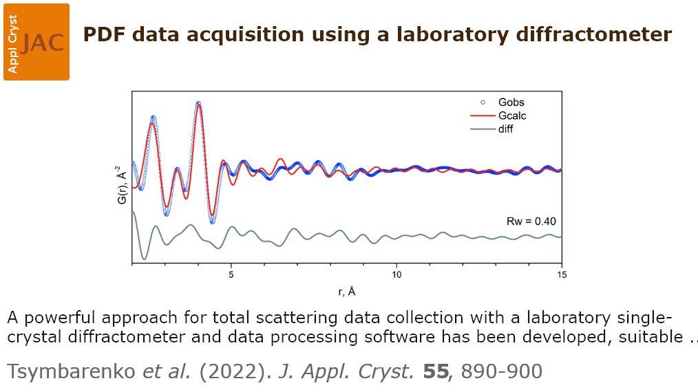 tsymbarenko's tweet image. Our collaborative research with @MirijamZobel and @grebenyyk in @JApplCryst @IUCr empower the single-crystal diffractometer for #TotalScattering and #PairDistributionFunction analysis, e.g. for study of lanthanide complexes in solution. doi.org/10.1107/S16005…