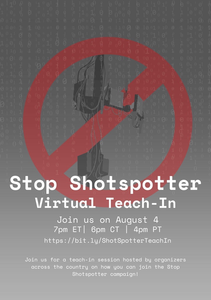 Concerned about police surveillance systems? Want to know more? Check out this special virtual event on Thursday, August 4th, 7:00pm ET.