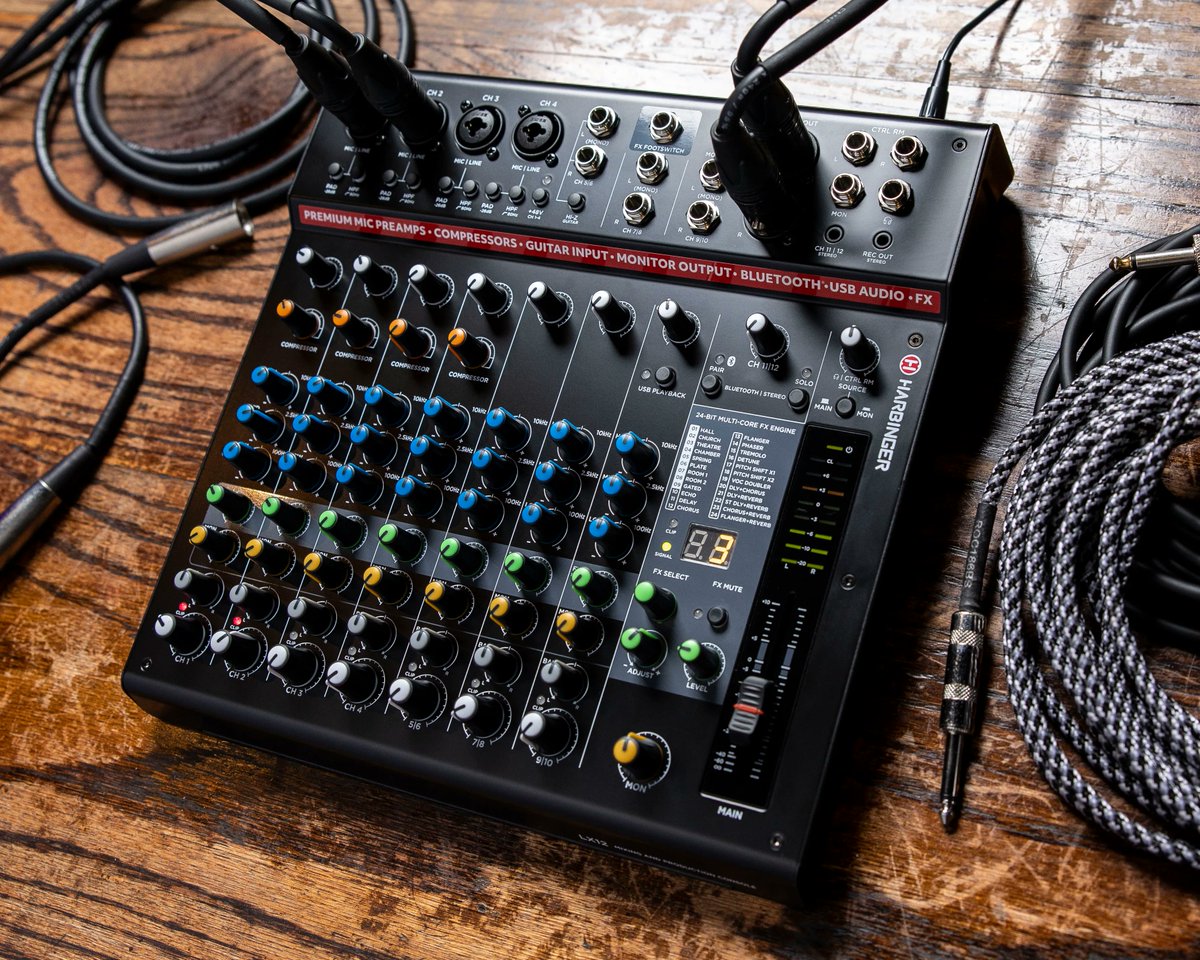 guitarcenter's tweet photo. Mix it up. The new @HarbingerAudio LX Series Mixers' clever routing, on-board effects &amp; USB audio interface make them the perfect choice for the stage or the studio.

Check out our interview w/ product manager Patrick O'Connor to get the inside scoop: https://t.co/qNORwOKedg https://t.co/KhHceZ0SZV