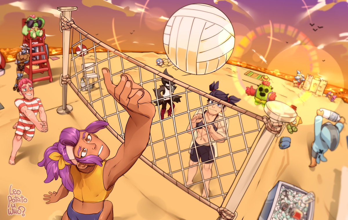 Leo_Potato228's tweet photo. Collab with @_ExcuseMeWho_
#BrawlStars #brawlstarsfanart #Crow #Bibi #Shelly #Colt #Leon #MaleTara #Spike #Buuz #Nita #Sandy #ElPrimo https://t.co/mfrg5UcCYO