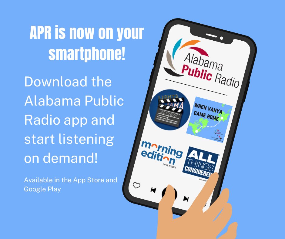 Have you heard? 👂 APR is now available on the go! 📱 Download the Alabama Public Radio app, available for both Apple and Android devices: apr.org/app