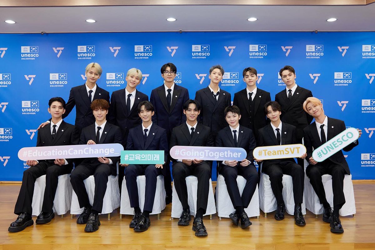 unescokr's tweet photo. 세븐틴이 유네스코한국위원회와 교육의 미래를 위한 글로벌 캠페인 ‘Going Together’를 시작합니다.
세븐틴과 함께 전 세계에 교육의 중요성을 알리고, 더 많은 친구들이 배움의 기회를 얻을 수 있도록 같이 가겠습니다.

#SEVENTEEN #세븐틴
#GoingTogether #EducationCanChange_
#TEAMSVT #UNESCO https://t.co/dEl5NnoAMH
