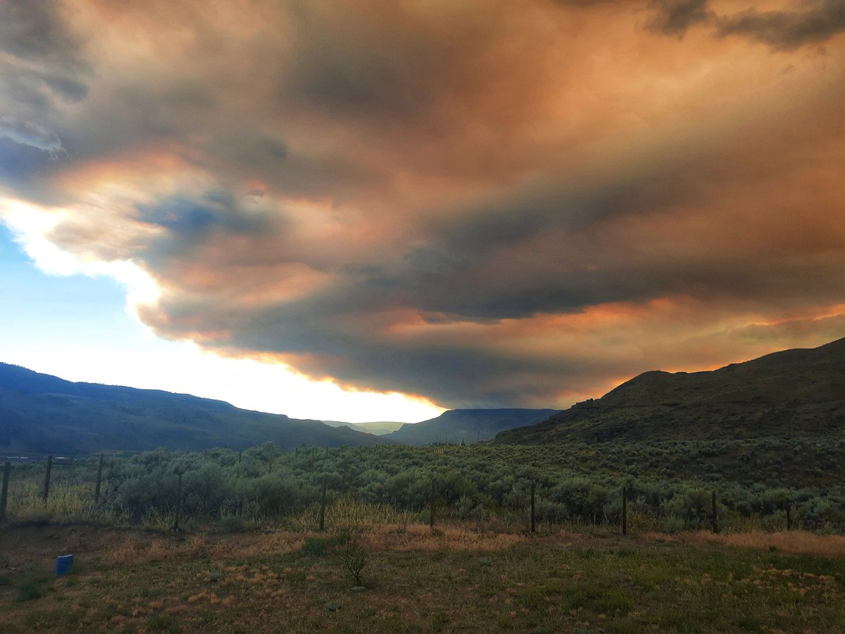 Well that plume if smoke escalated quickly. #mariacreekfire #BCWildfire #savonabc #cachecreekbc