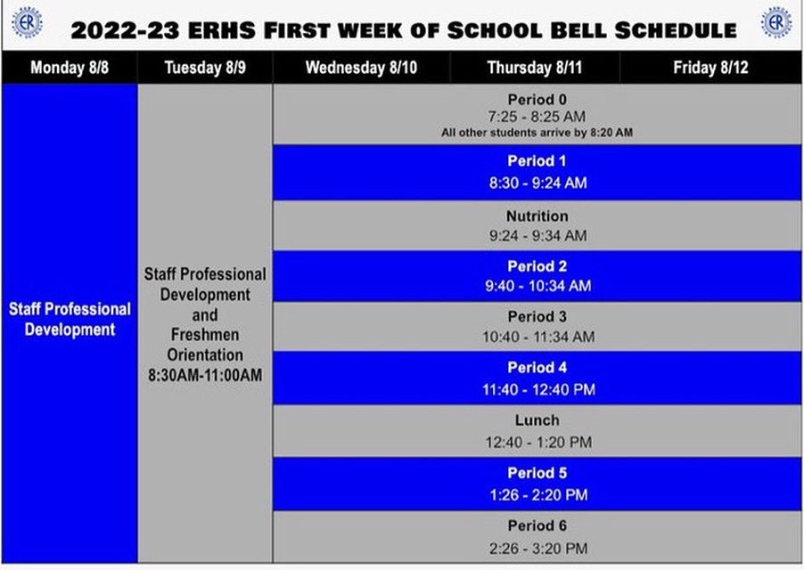 First week of school schedule is out! Almost time to head back to the Ranch💙