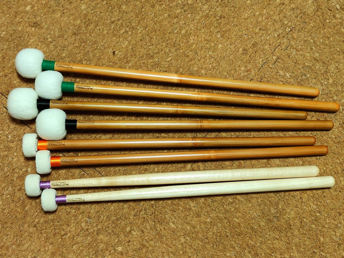 ティンパニマレットセット ①KD C-M（コルク芯）②ZANOLO フランネル