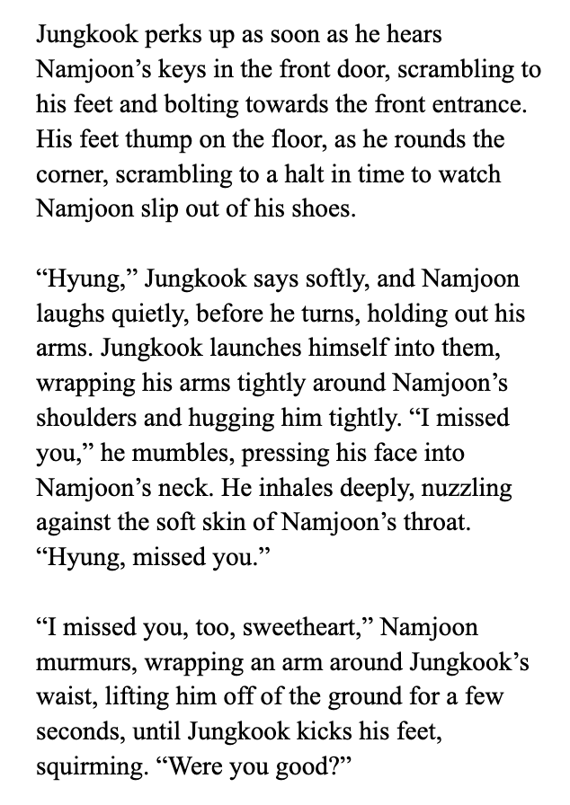 littlebee_1's tweet photo. ✨ look how cute ✨

drabble, ~1.1k
namkook, explicit, 🔞

tags: bunny hybrid jk, teasing, rimming, orgasm control (just a lil bit), self-lubrication

for @bunkoobingo (lace)

[1/3] https://t.co/jr2rmBsZbs