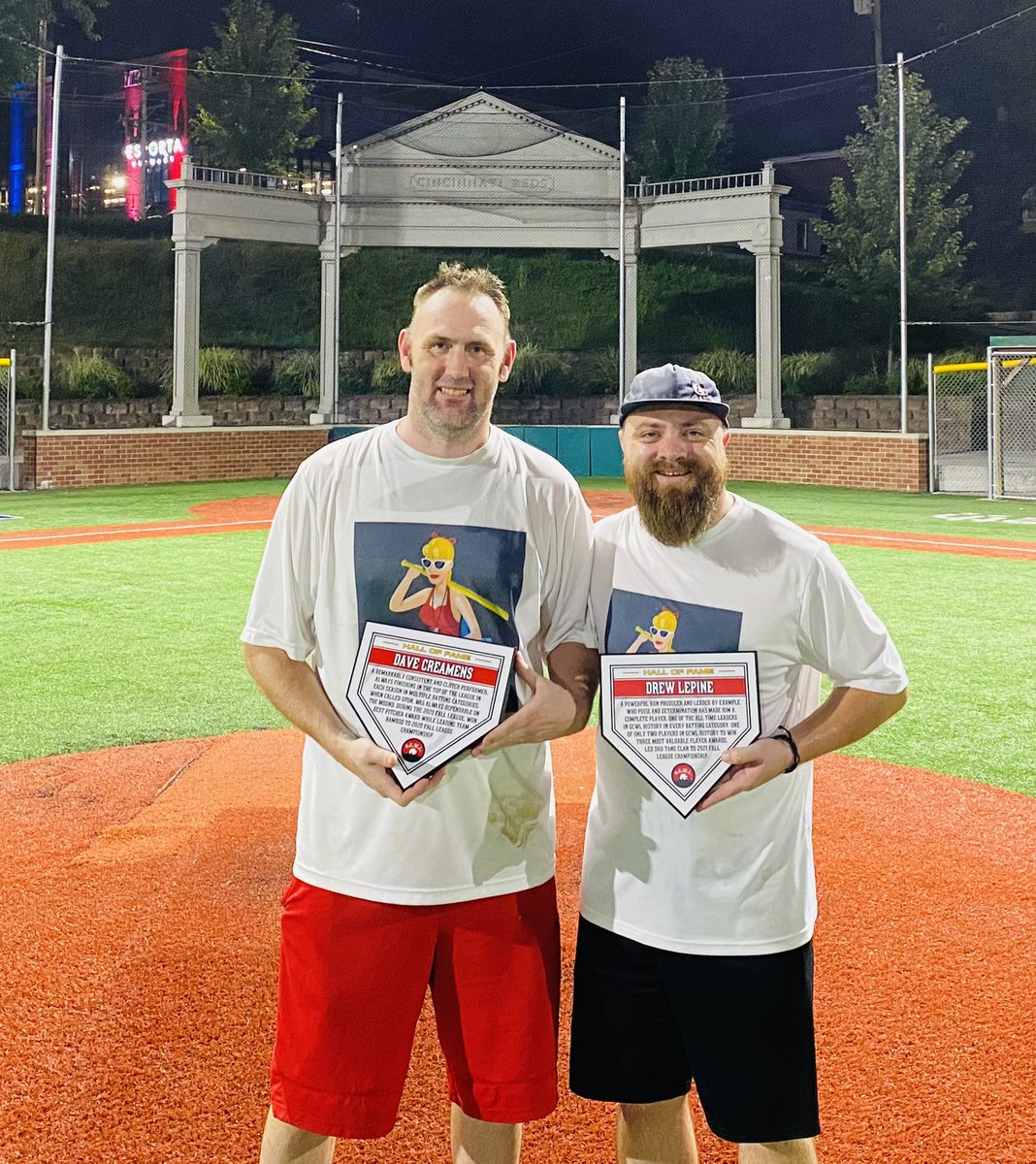 In 2015, Dave Cremeans and Drew Lepine entered the GCWL as teammates on a new team named Wendy Peffercorns. Tonight they became teammates of a new team called the GCWL Hall Of Fame.

“In my opinion Dave &amp; Drew are the 2 toughest hitters to get out in league history. - Jim Bryant