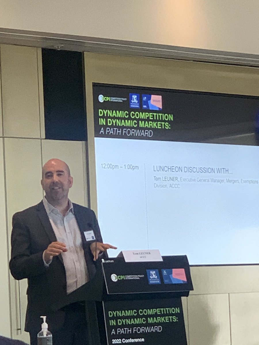 ElisaRamundo's tweet photo. Tom Leuner @acccgovau underlines the importance of global coherence and approach across jurisdictions to ensure #dynamiccompetition @CompPolicyInt @UniMelb https://t.co/9zuH4nREyk