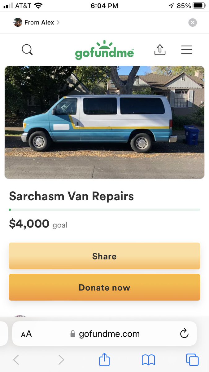Hey so we got our van back but it now needs major repairs!! any dollars you can send our way are greatly appreciated: gofundme.com/f/sarchasm-van… 

feel free to share this link with everyone you’ve ever met! thanks y’all 🥹