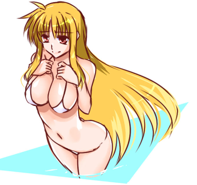 手が動かないから無理やり動かしたら
フェイトさんが犠牲になった。
白ビキニの犠牲にな… 