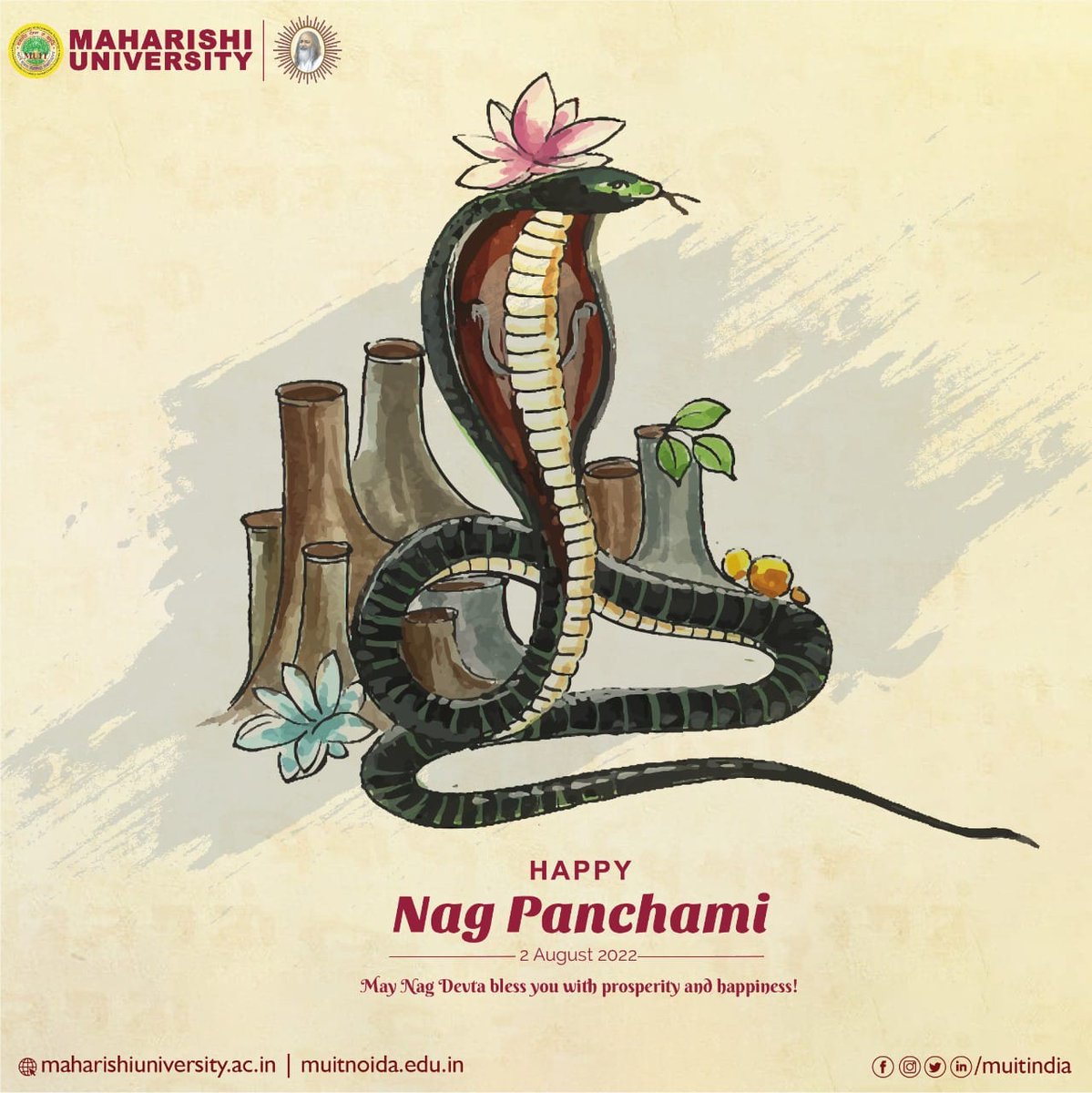 muitindia's tweet photo. Maharishi University wishes everyone a Happy Nag Panchami. May Lord Shiva bless us all with health, wealth and prosperity.
#MaharishiUniversity | #MUIT | #NagPanchami | #NagaraPanchami | #NaagPanchami | https://t.co/tB29PPAQYu